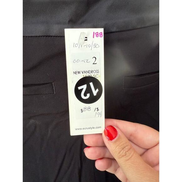 Ecru Women's Black Side Zip Wide Leg Pants Size - Picture 6 of 6